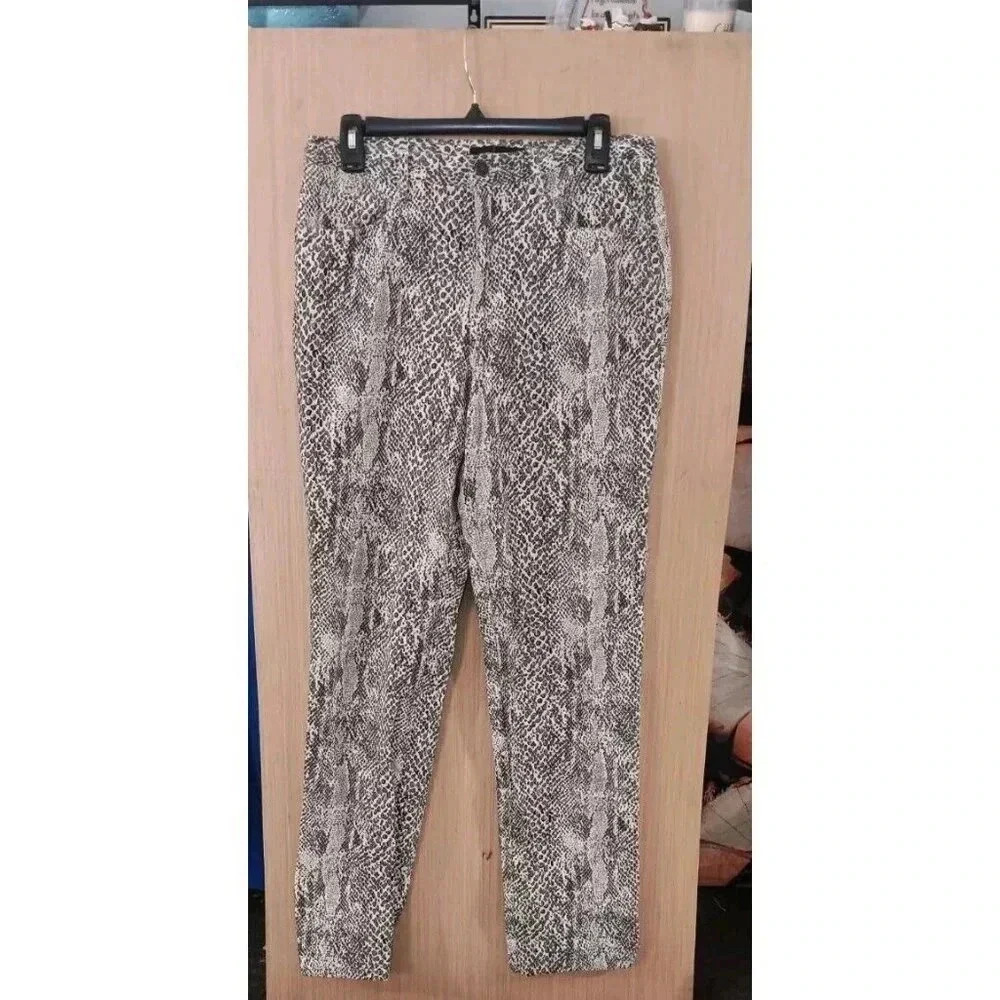 Moda International (14) Ladies Snakeskin Pattern Pants High Rise Straight Leg